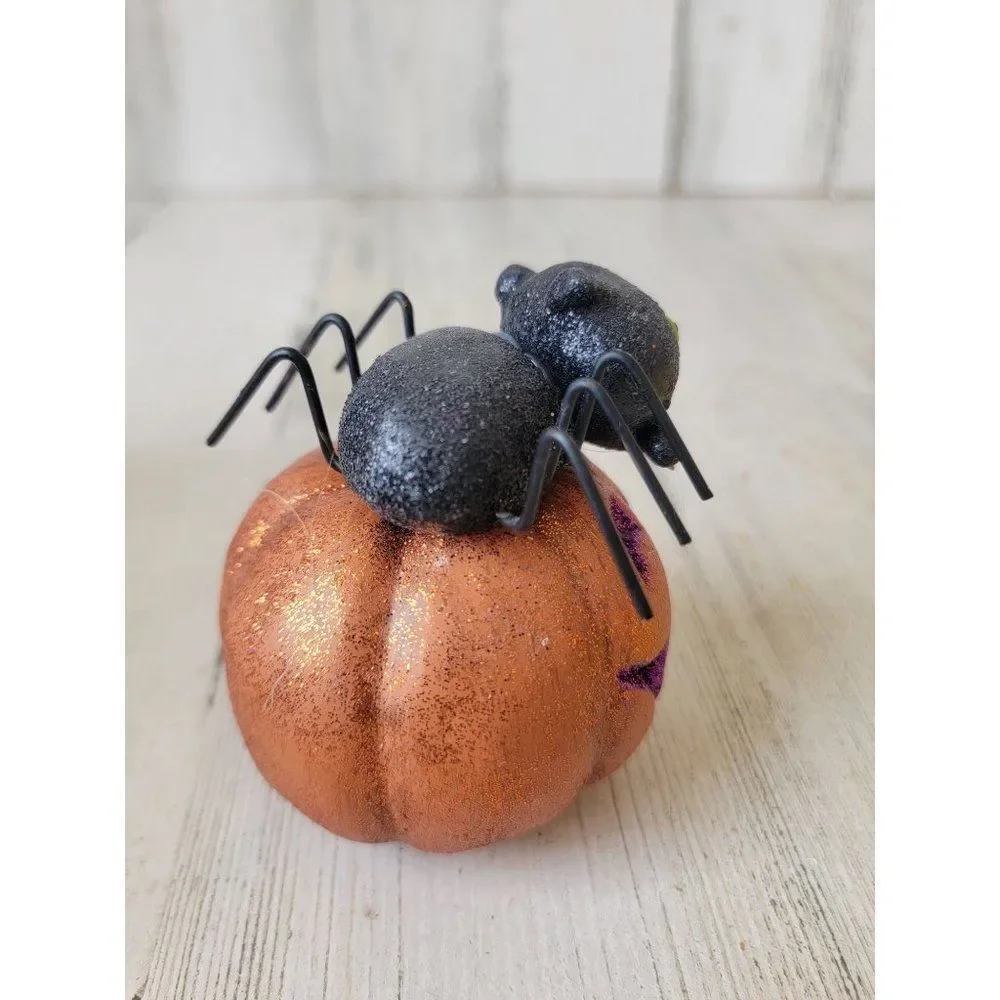 Halloween glitter spider boo pumpkin‎ fang figure decor